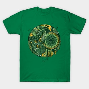 Forrest Green Skull and Dreamcatcher Circle T-Shirt